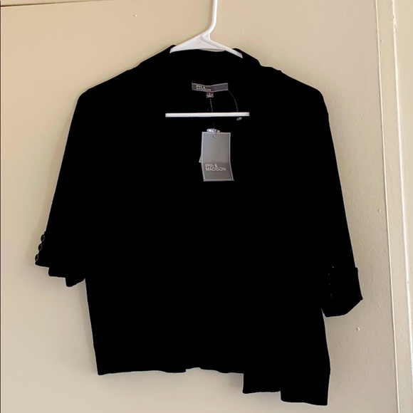 Black Half Sleeve Cardigan (New) - Picture 1 of 4